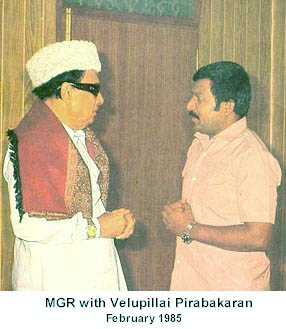 MGR with Velupillai Pirabaharan