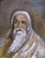 Sri Aurobindo - Painting in Oils by Jayalakshmi Satyendra