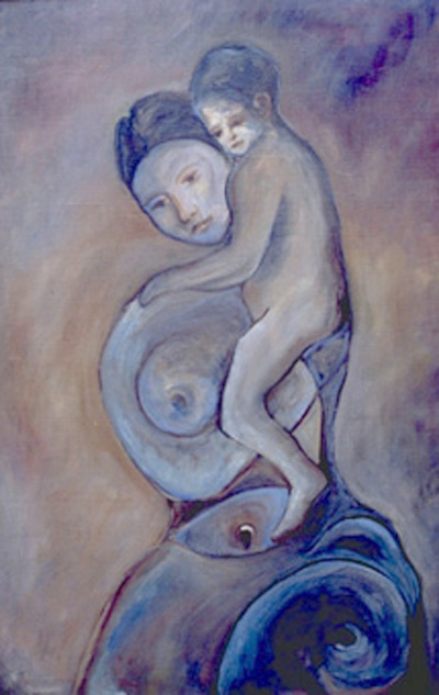 Tamil Art - Mother & Child - Jayalakshmi Satyendra
