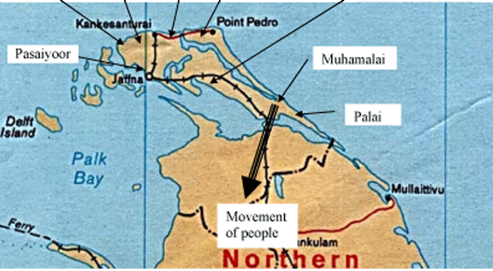 Point Pedro Sri Lanka Map Nesohr Report On Jaffna Displacement