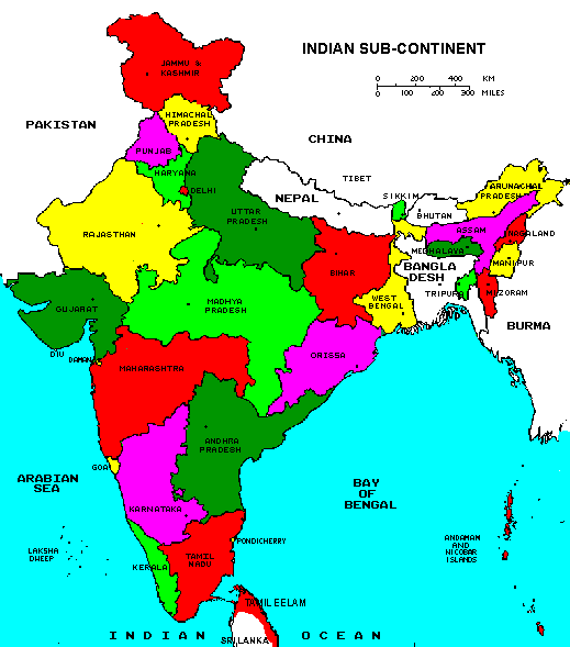 India & Tamil Eelam Map