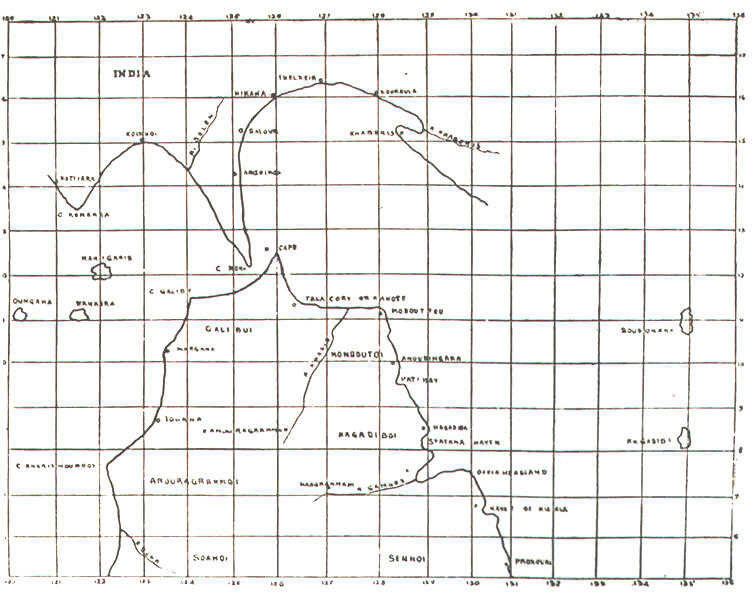 Ptolemy's Map of Jaffna, circa 150 a.D