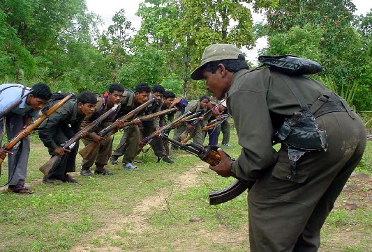 Maoist fighters training in Chattisgarh 