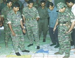 Velupillai Pirabaharan with his Commanders
