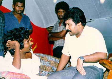 Thileepan with Pirabakaran