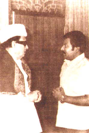 Velupillai Pirabaharan with MGR